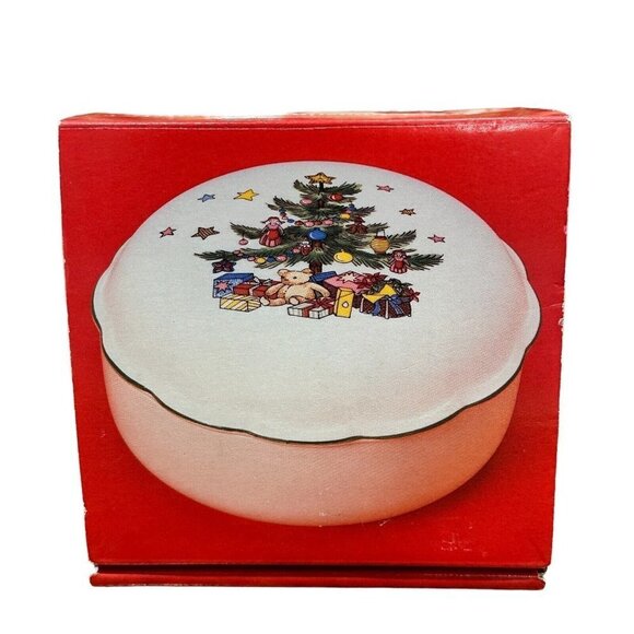 Nikko‎ Christmastime Bon Bon Dish Bowl Lid Trinket Tree New Box Holiday - Picture 1 of 8